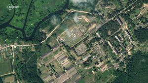 Imagen satélite del campamento de Tsel, en la región de Mogilev. 
