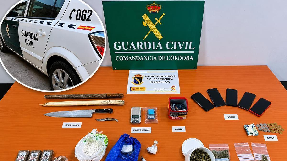 Golpe al narcotráfico en Peñarroya-Pueblonuevo: la Guardia Civil desmantela un punto de venta y detiene a cinco personas