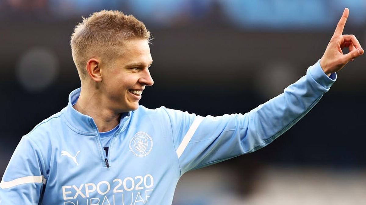 El lateral ucraniano durante esta temporada con el City