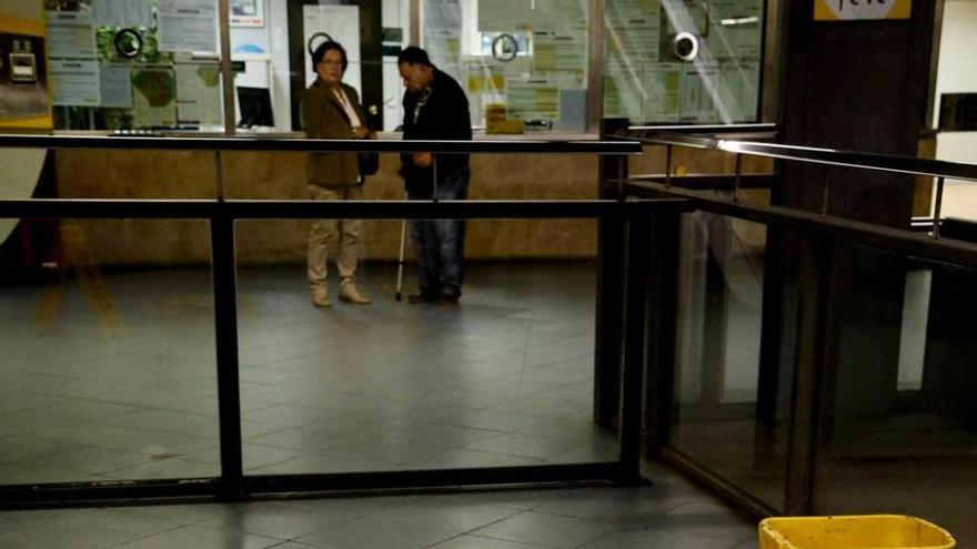 Goteras, ayer, en la estación de la calle Uría.