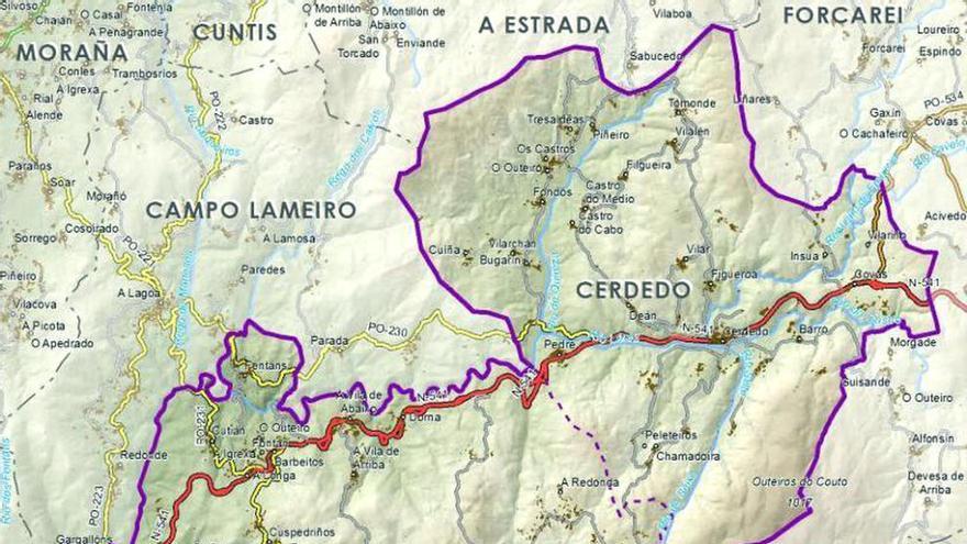 El nuevo mapa de Cerdedo-Cotobade, recogido en el decreto de fusión voluntaria que aprobó la Xunta.