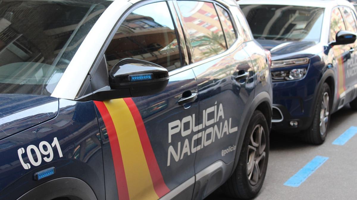 Dos coches de la Policía Nacional.