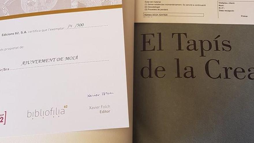 Un detall del llibre i de l&#039;albarà d&#039;entrega, xifrat en 2.400 euros.