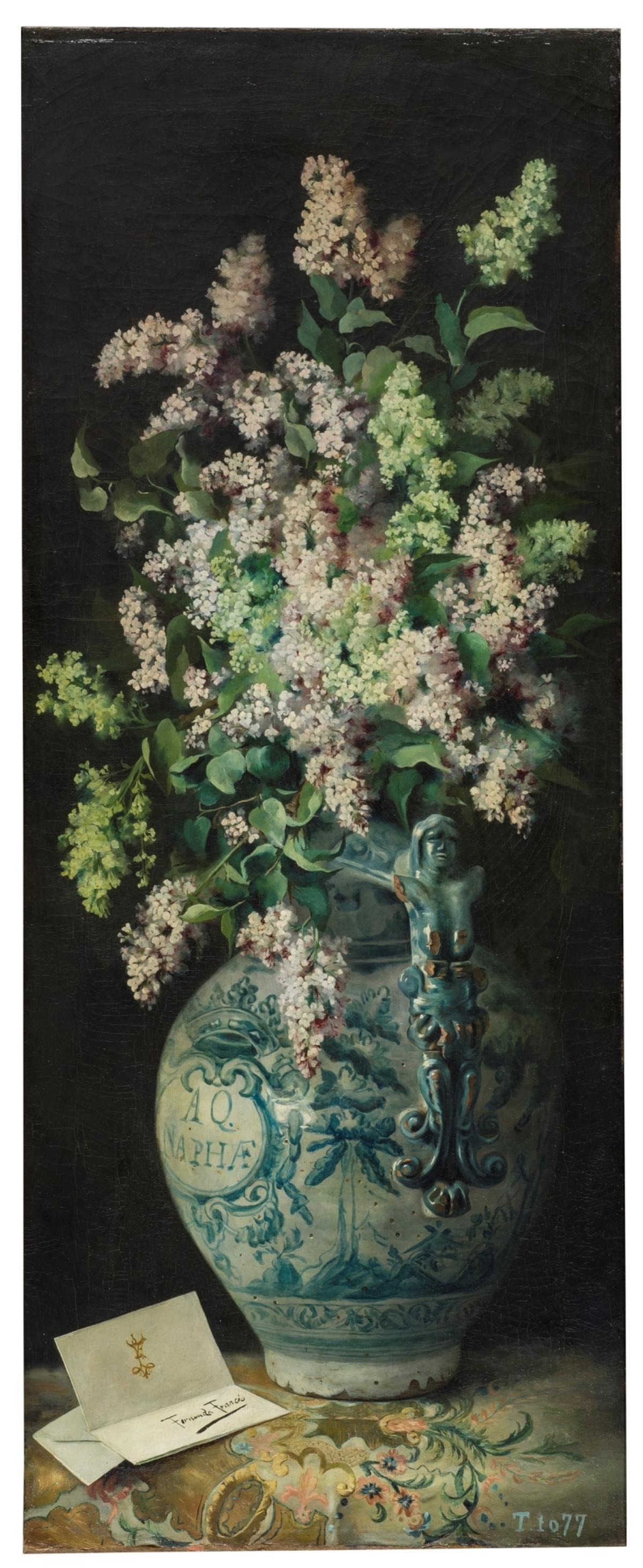 'Jarrón de lilas', de Fernanda Francés,  en el Museo del Prado.