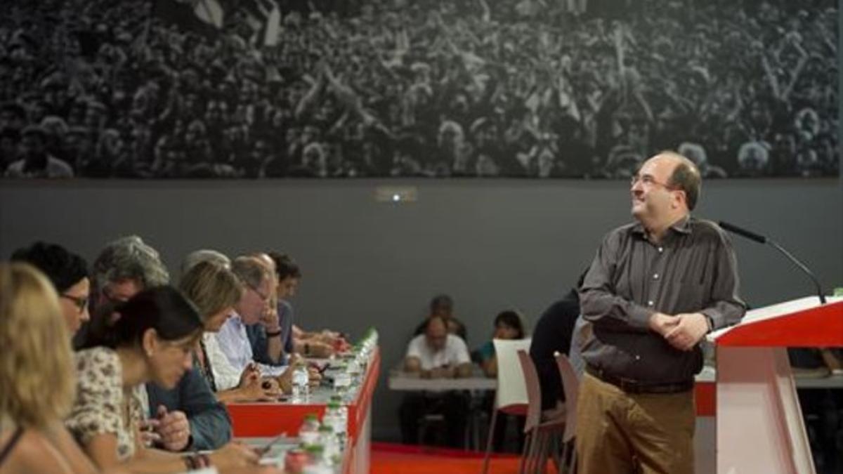 Miquel Iceta, durante la reunión del consejo nacional del PSC.