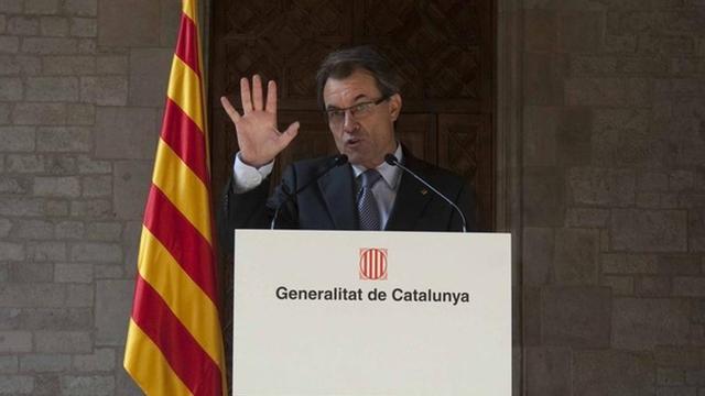 Artur Mas, durante su comparecencia en el Palau de la Generalitat, este miércoles.