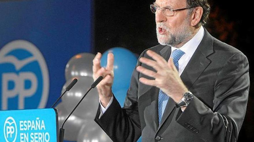 Mariano Rajoy durant el seu míting d&#039;ahir