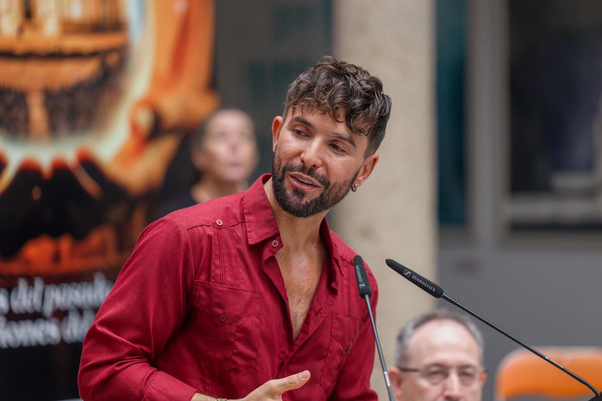 José María del Castillo en la presentación de 'Fedra, en los infiernos' en Mérida.