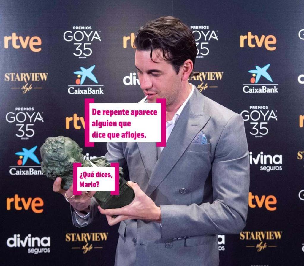 Mario Casas recoge su Goya y le dice frases de 3 metros sobre el cielo