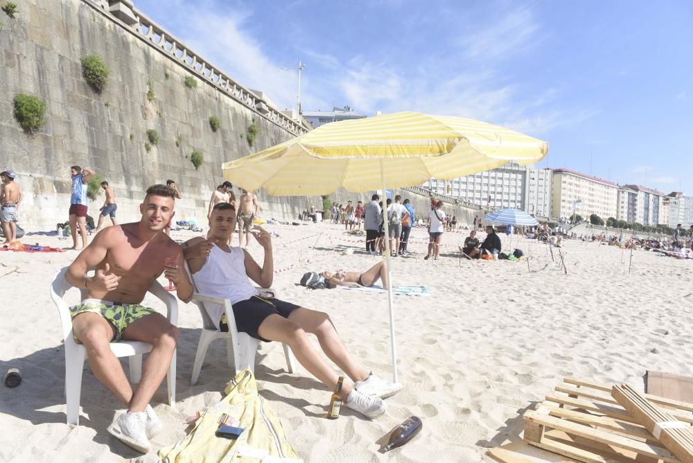 Primeras horas de San Juan 2017 en las playas coruñesas