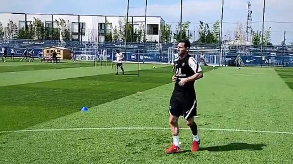 Leo Messi, en su primer entrenamiento como jugador del PSG