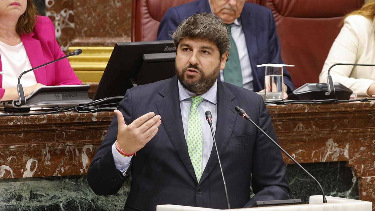 El presidente de la Región, Fernando López Miras, durante el Debate sobre el Estado de la Región.