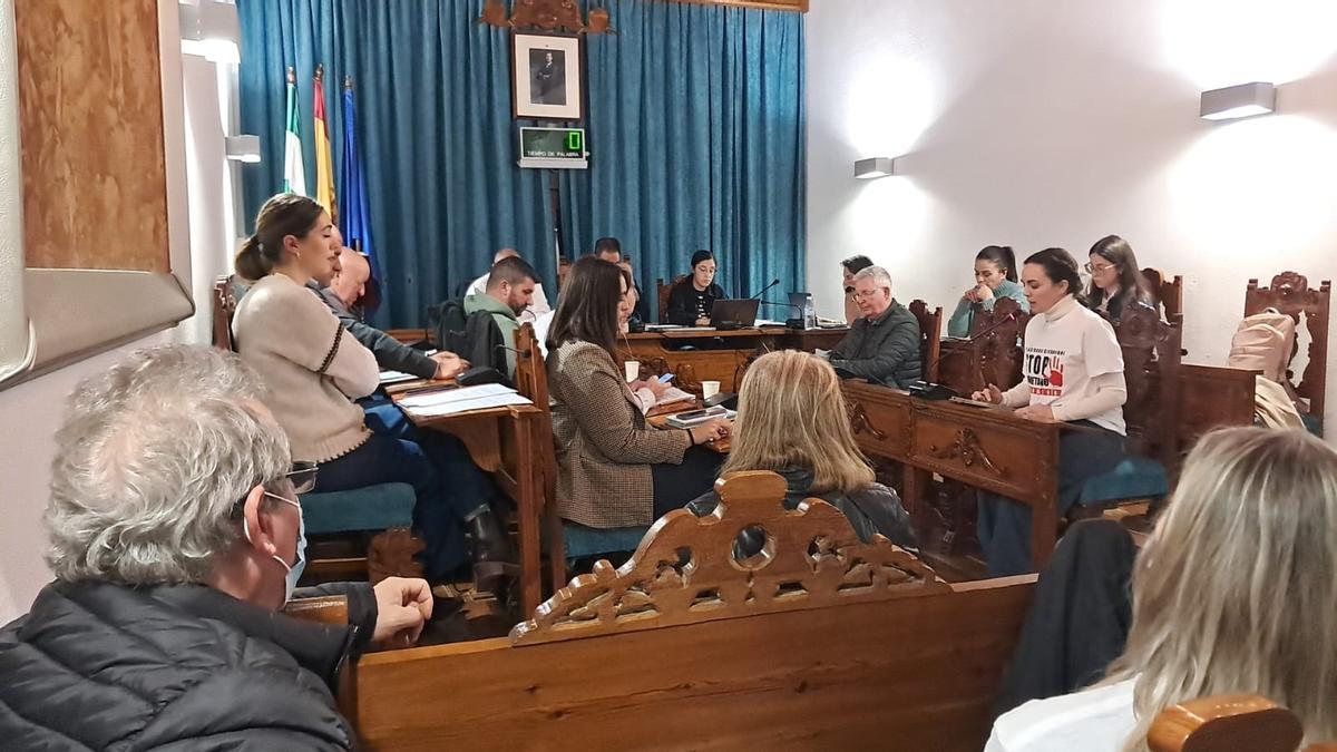 Lectura del manifiesto contra la planta de biogás en el pleno de Castro del Río.