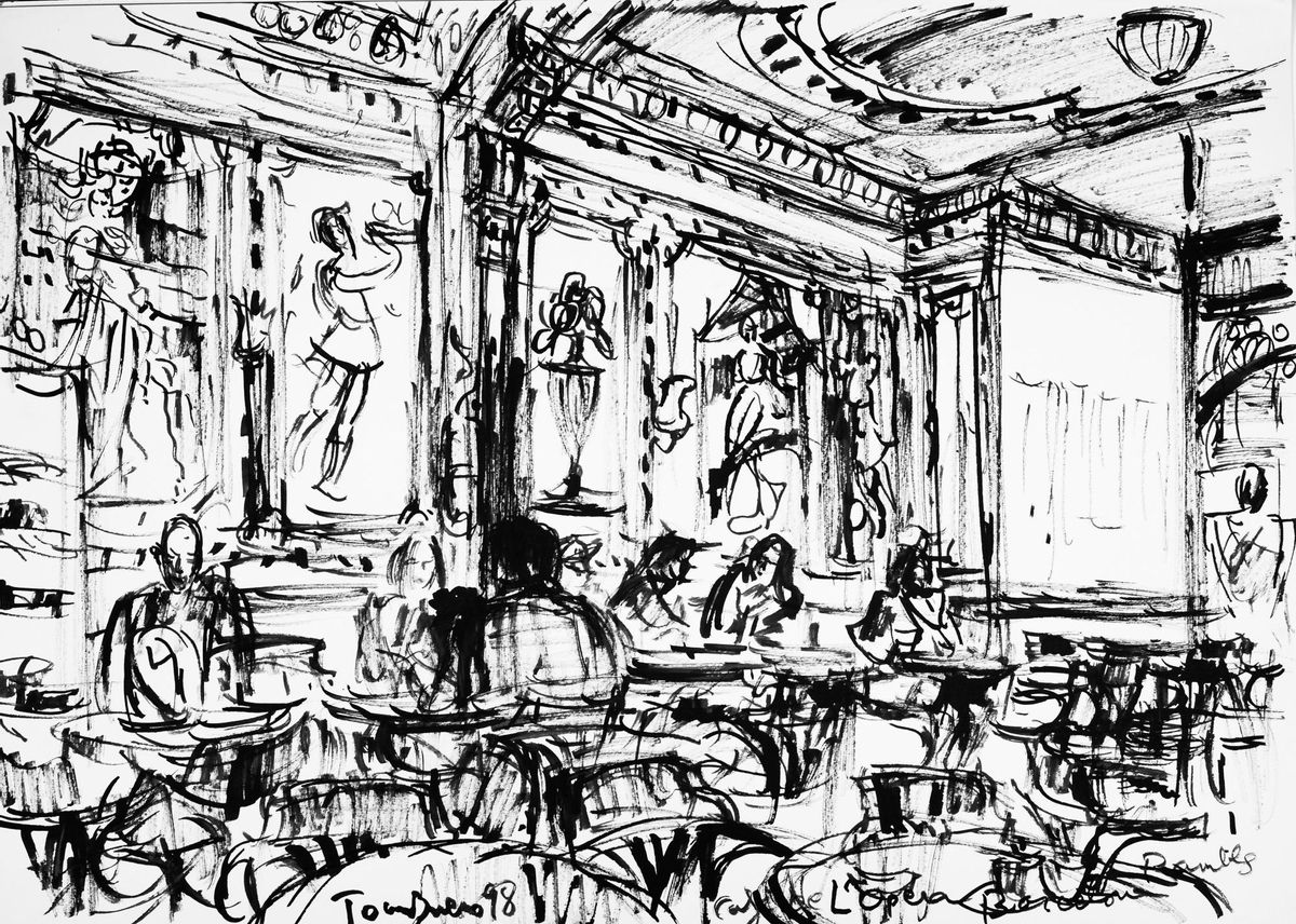 El Café de la Ópera, al que con este aspecto, de su reforma de 1929, supera en edad Joan Bueno.