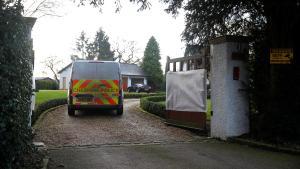 A Cheshire Police scenes of crime vehicle arrives at the home of Manchester United executive vice-chairman Ed Woodward after it was vandalised overnight in Lower Peover, Britain January 29 2020. REUTERS/Phil Noble