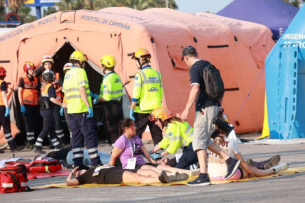 Así ha sido el simulacro de Emergencias con una treintena de víctimas en Murcia