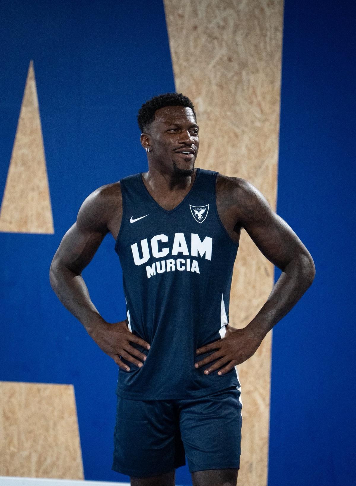 Dylan Ennis, del UCAM Murcia, durante un entrenamiento.