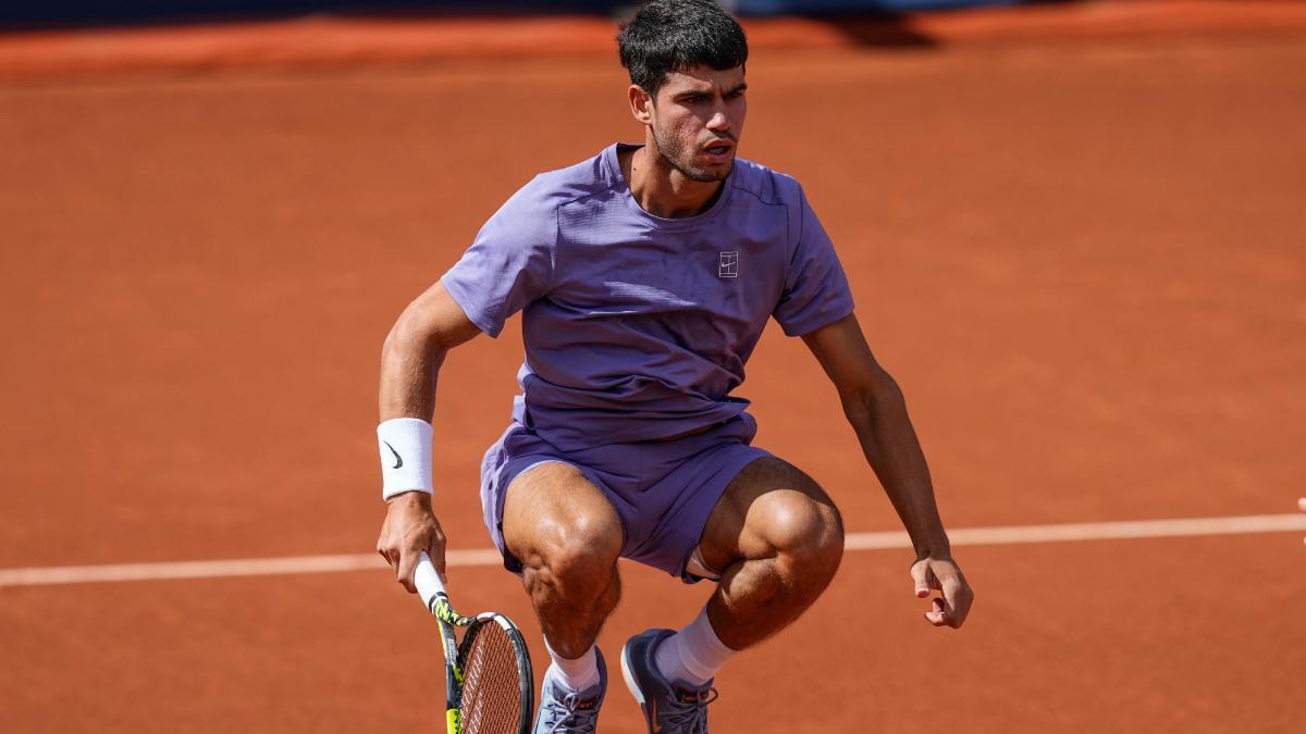 Alcaraz durante el Barcelona Open