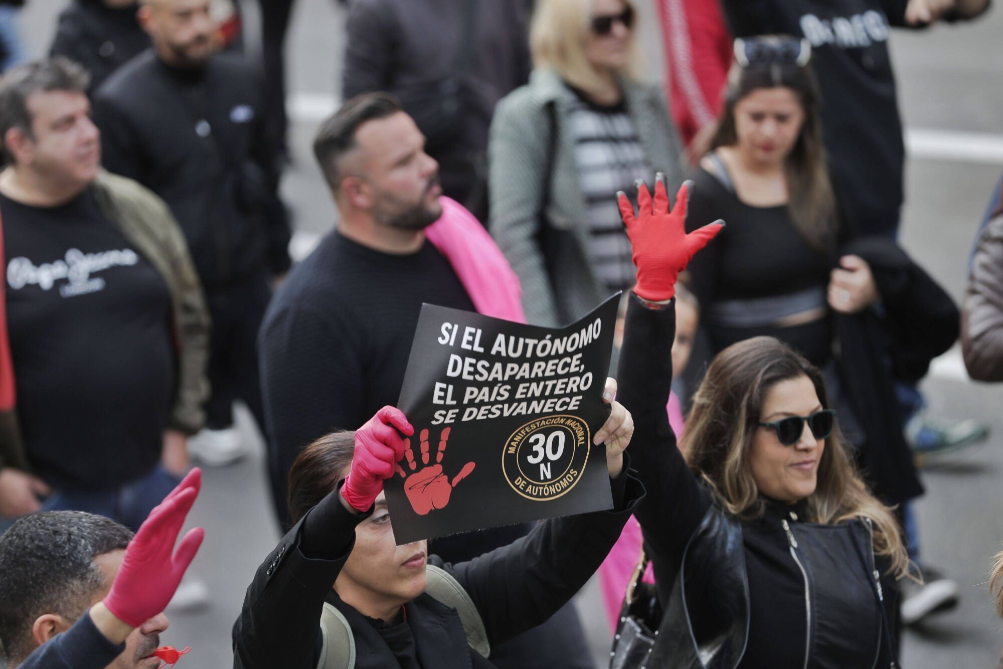 Así ha sido la manifestación de los autónomos en Palma del 30N.