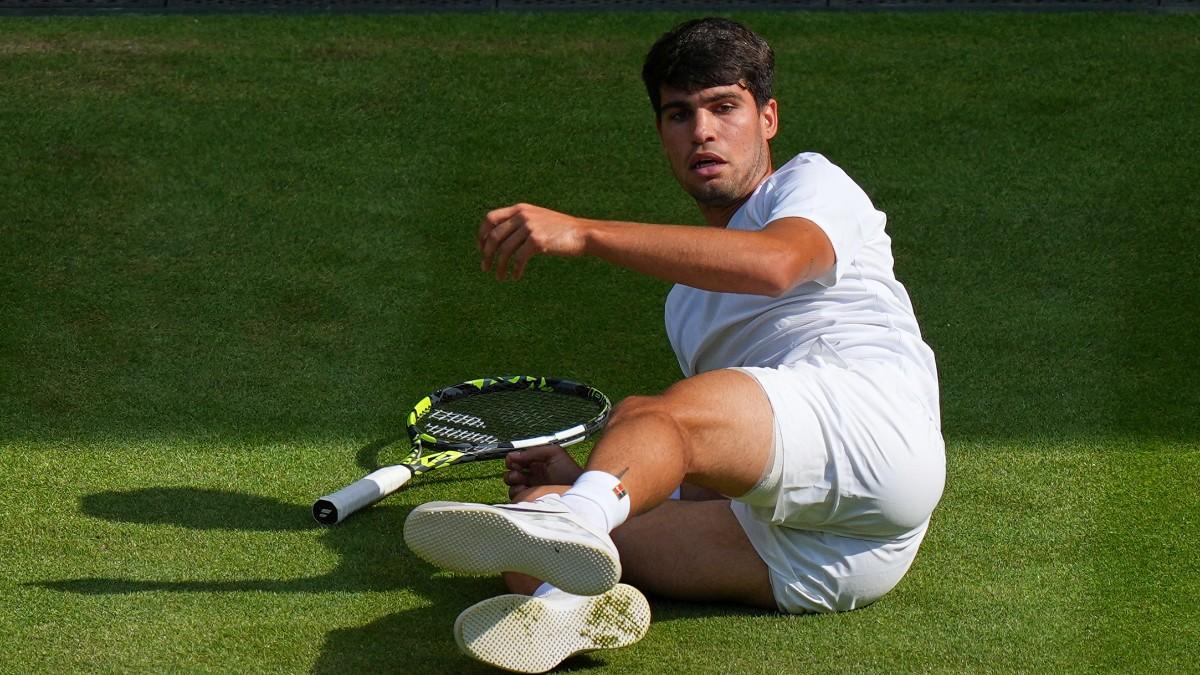 Carlos Alcaraz, durante la final ante Jannik Sinner