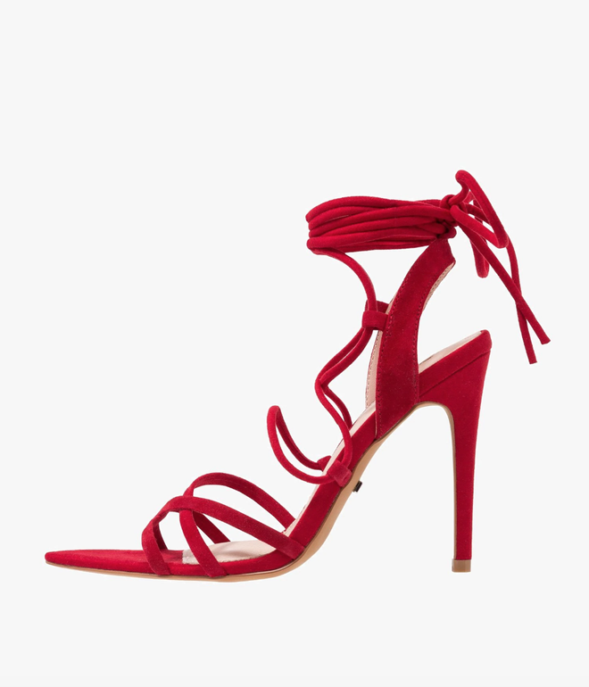 Sandalias de tacón de color rojo, de Topshop