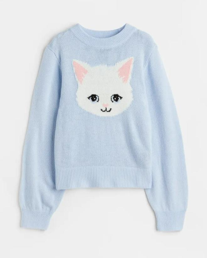 Jersey de punto 'jacquard' de H&amp;M con estampado de gato