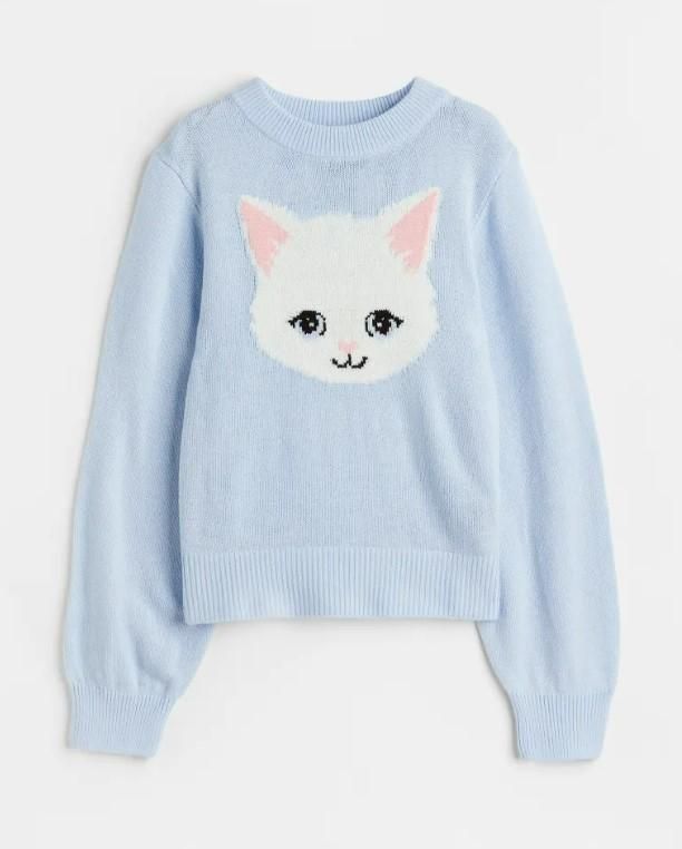 Jersey de punto 'jacquard' de H&M con estampado de gato