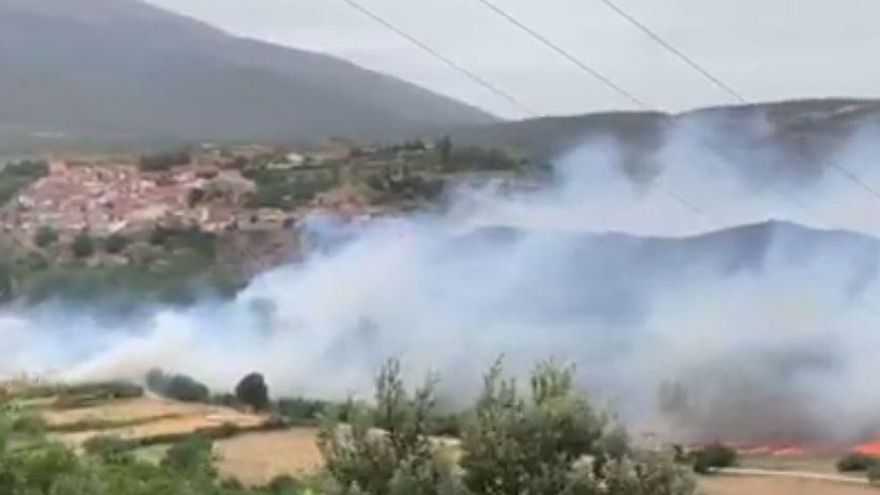 Inicio del incendio forestal en el Moncayo