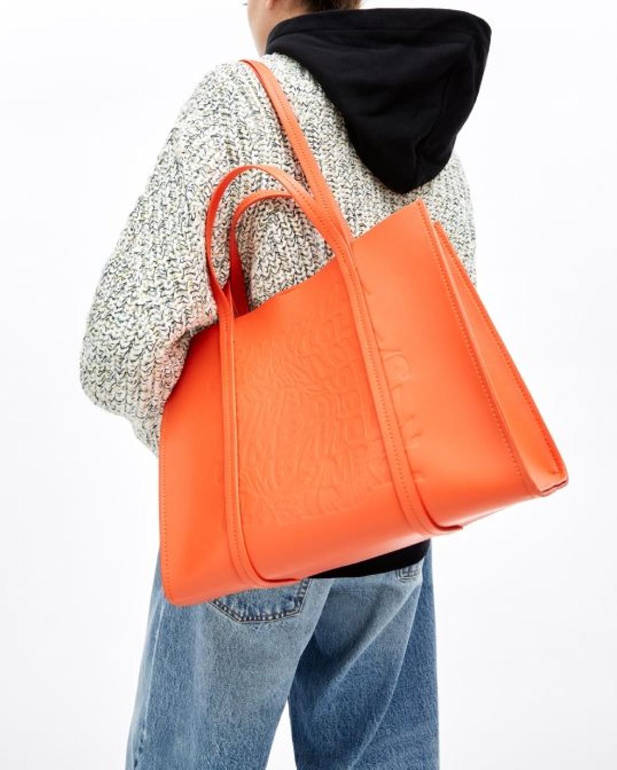 Bolso shopper en color naranja