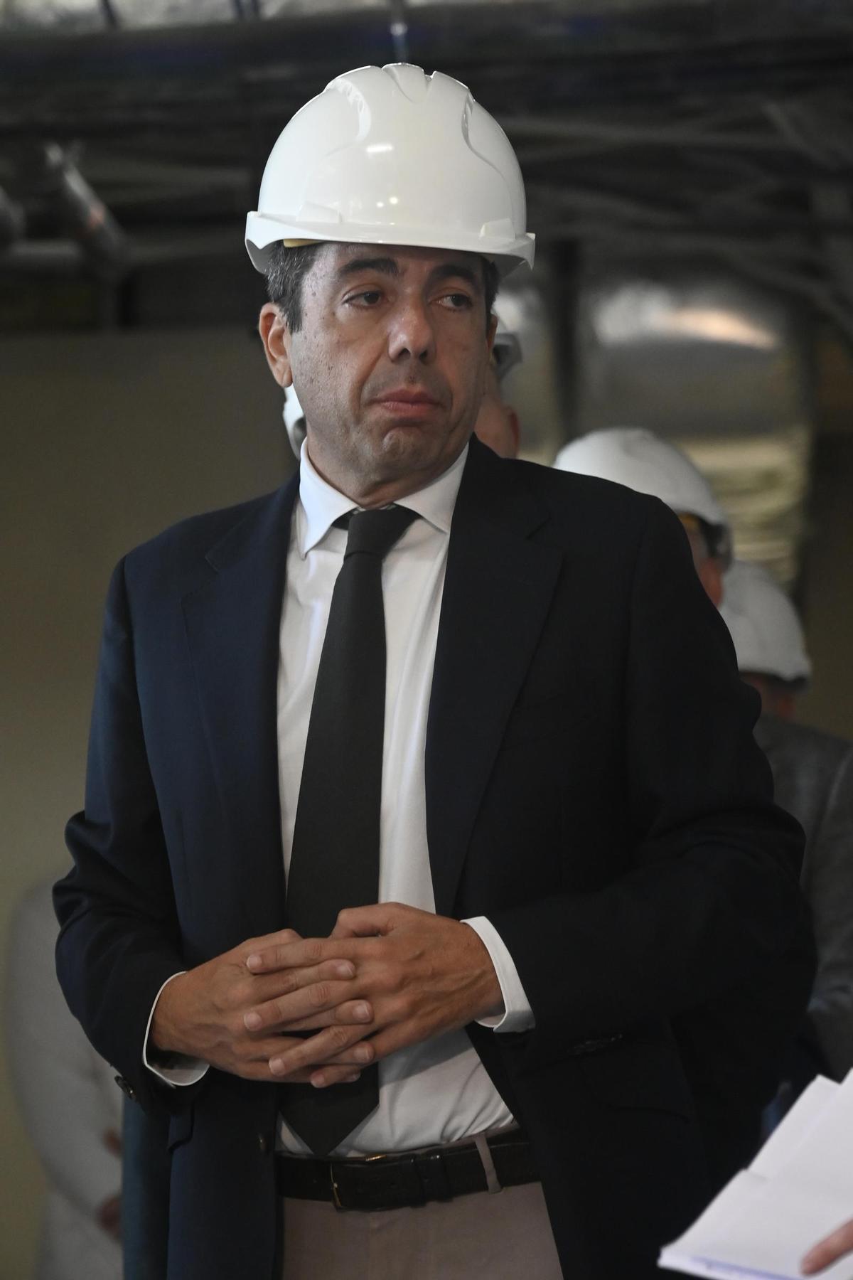 El expresident Carlos Mazón, en una visita a una obra en Castellón.