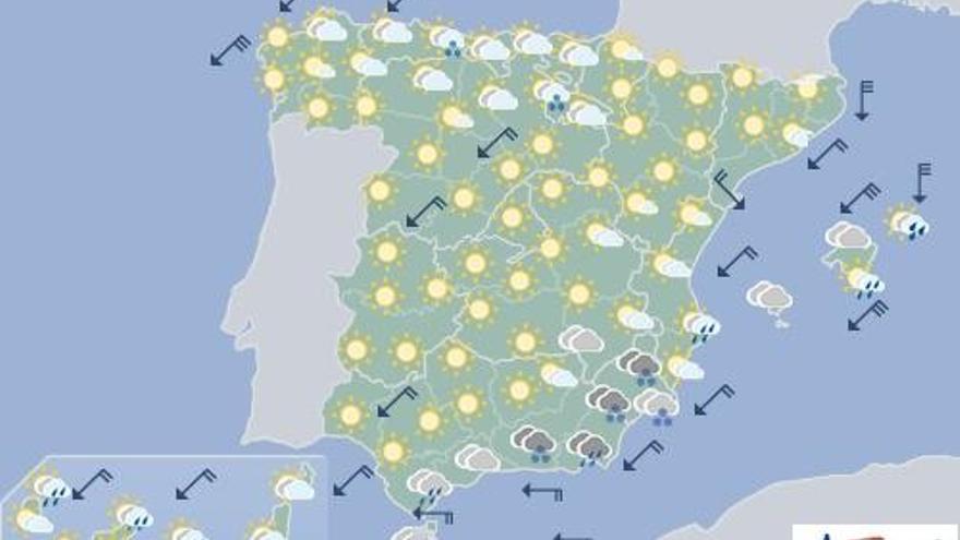 Cielos nubosos y lluvias débiles al norte de Canarias