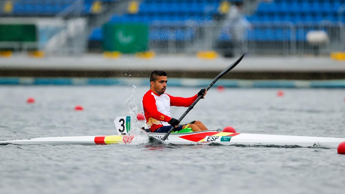 Adrián Castaño, en plena competición en Tokio