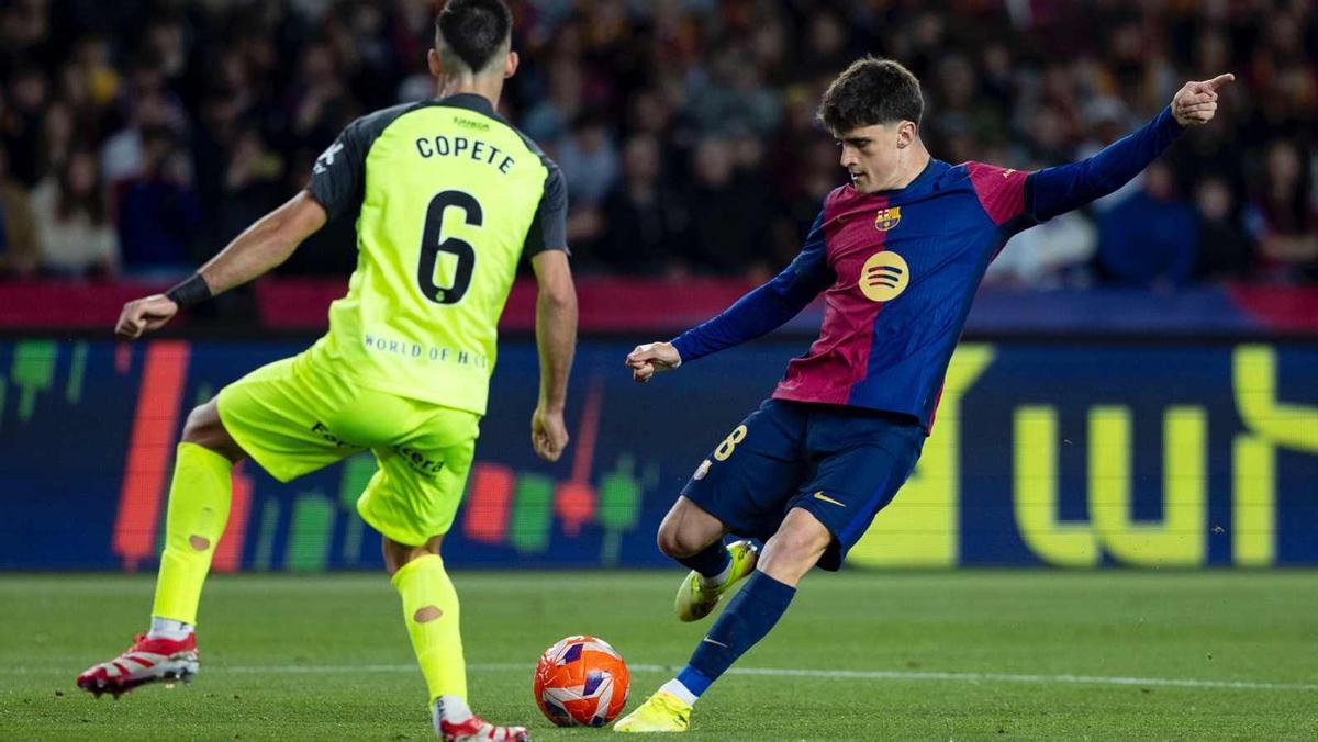 Pau Víctor, en el partido ante el Mallorca
