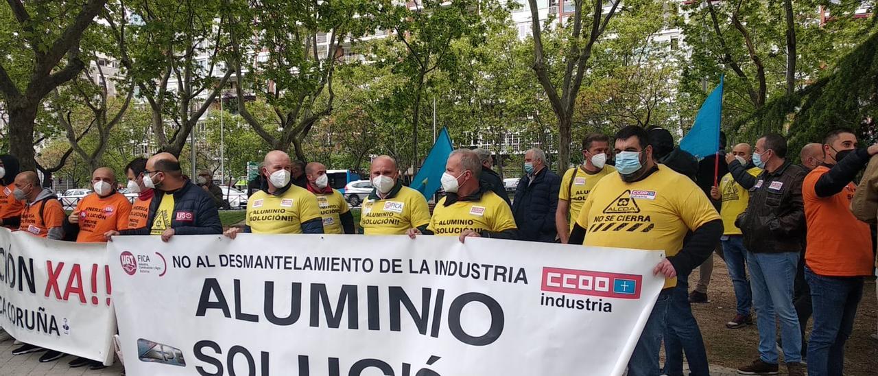Concentración de trabajadores en Madrid