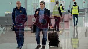 El Barça viajó en avión a Madrid