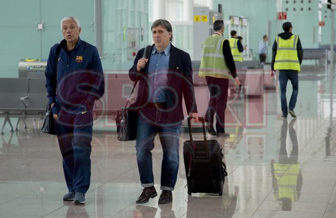 El Barça viajó en avión a Madrid