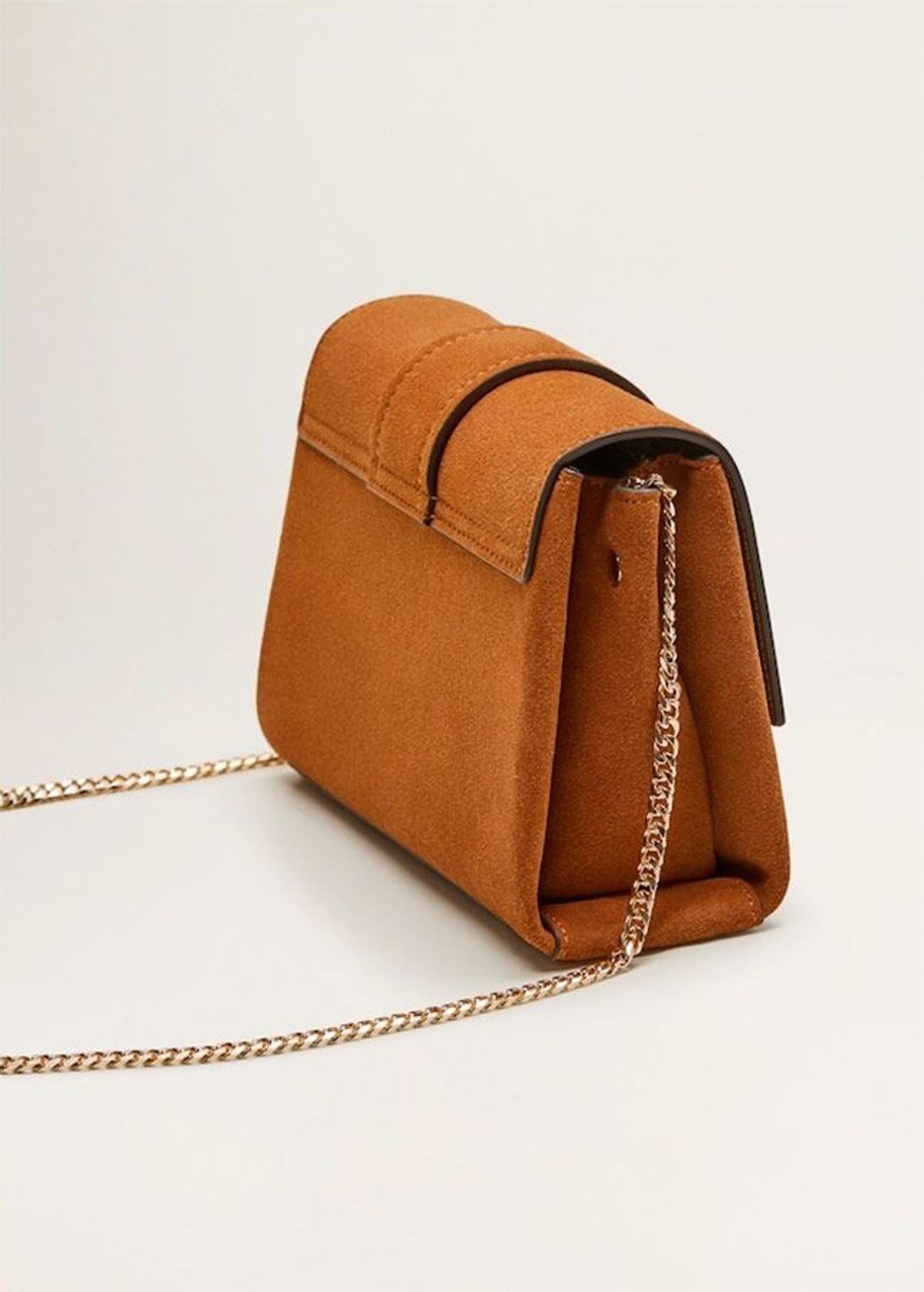 Bolso de piel con anillas de rebajas en Mango