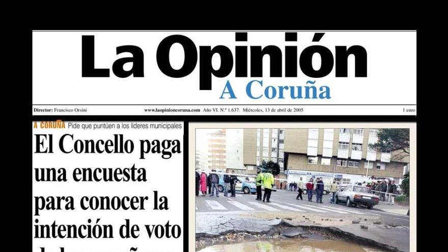 Portada de LA OPINIÓN del 13 de abril de 2005.