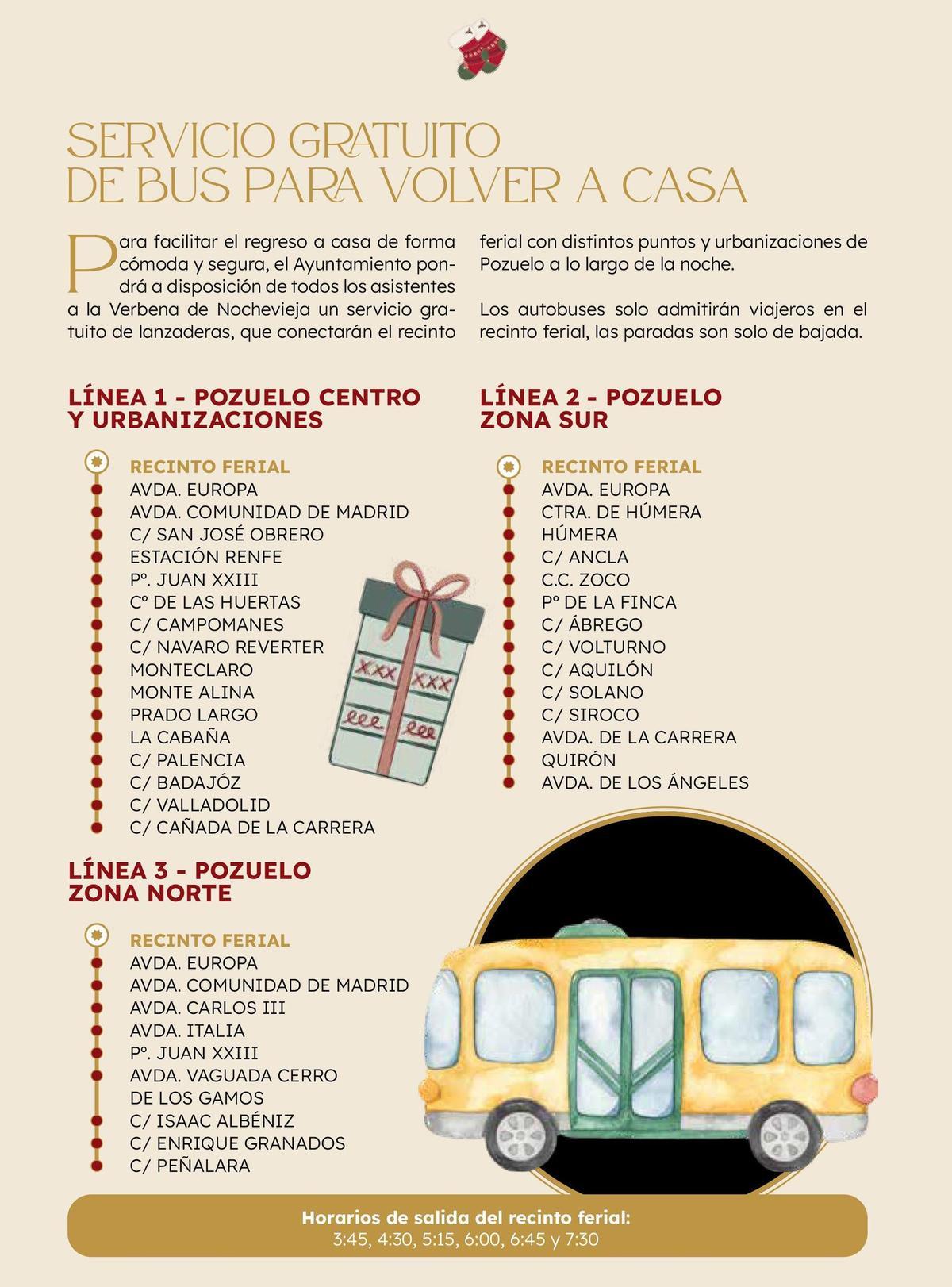 Cartel Servicio Especial de Autobuses