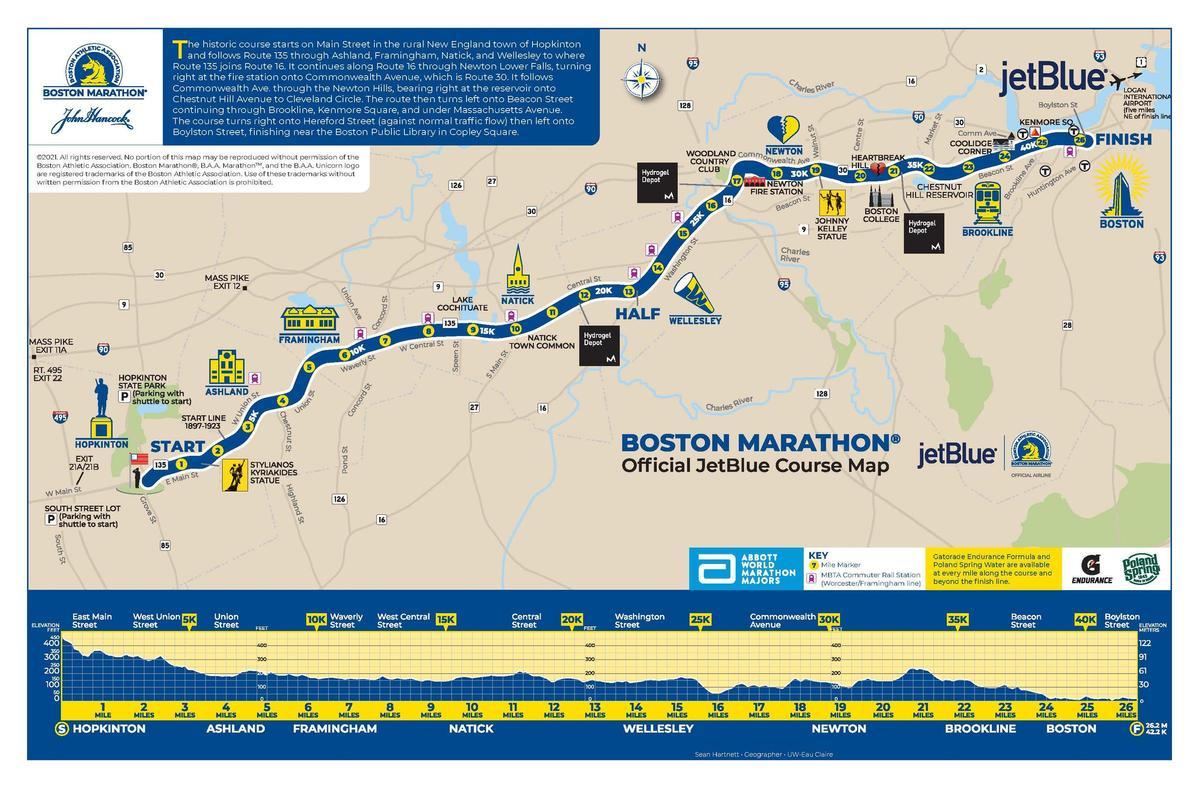 El recorrido de la Maratón de Boston 2026