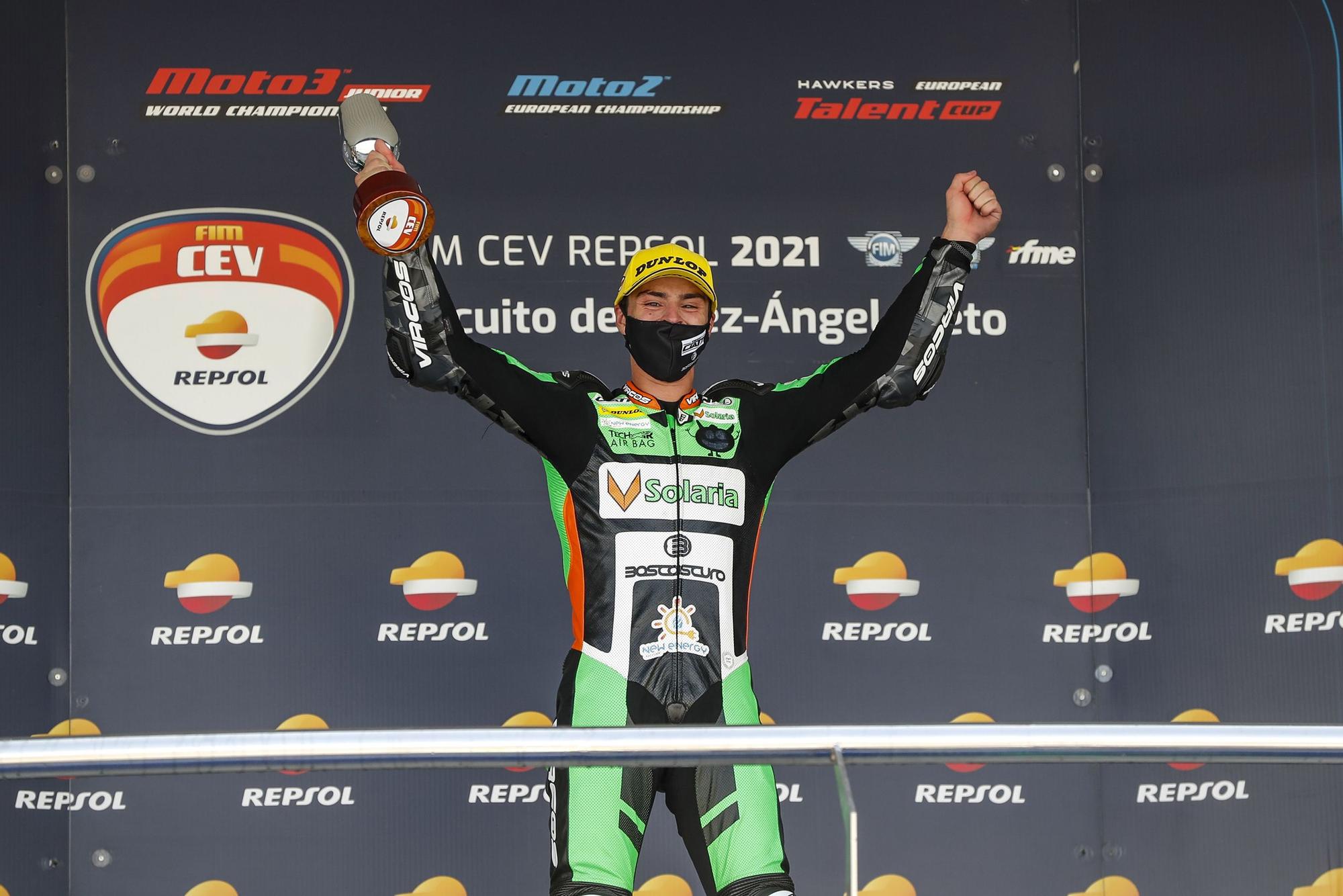 Fermín Aldeguer, campeón de Europa de Moto2 de la mano de Héctor Faubel
