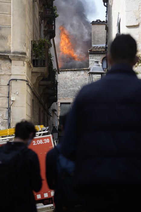 Incendi al Barri Vell de Girona