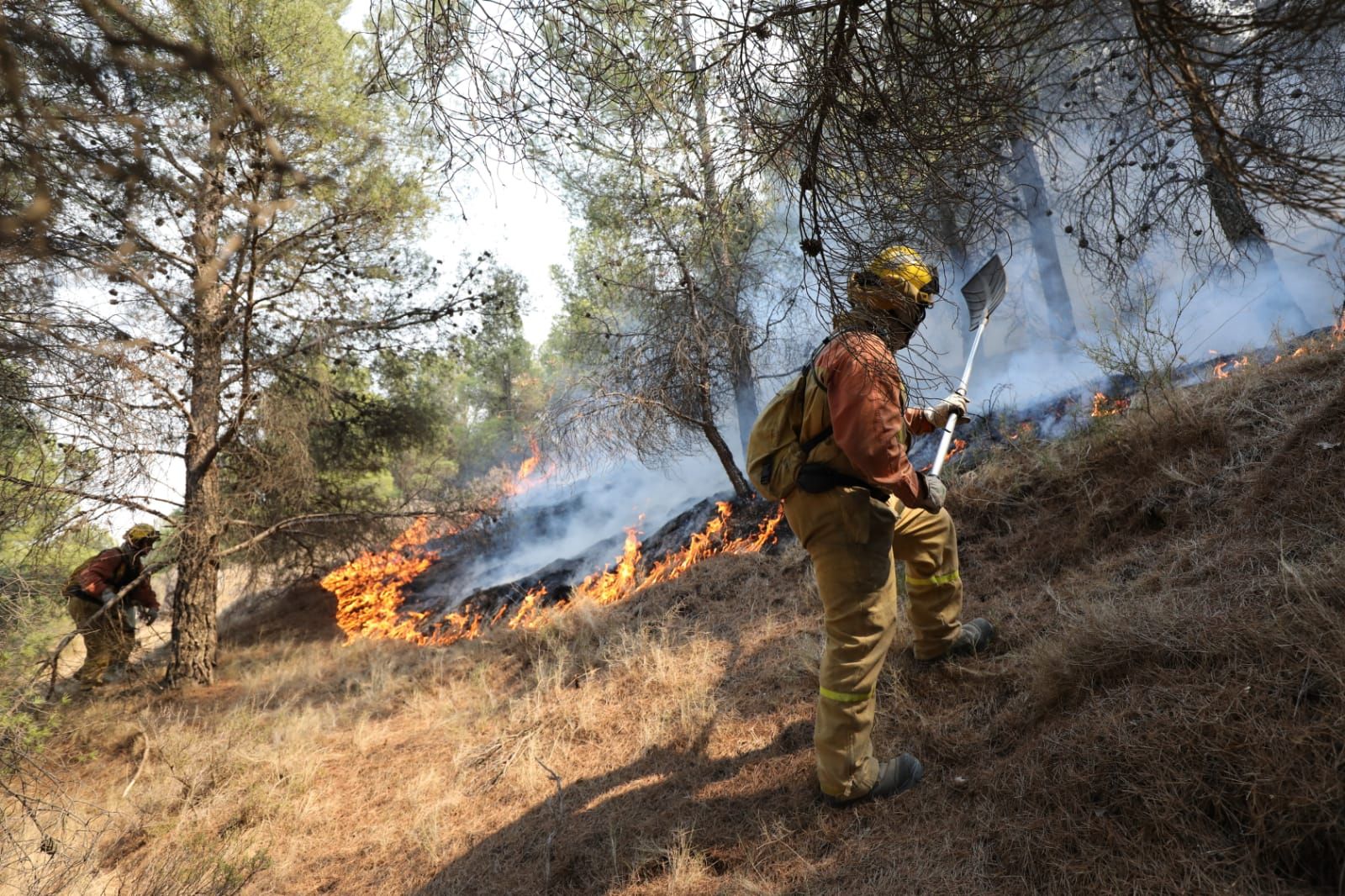 En la primera línea de la extinción del fuego