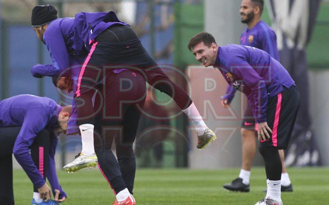 Entreno del FC Barcelona antes del clásico