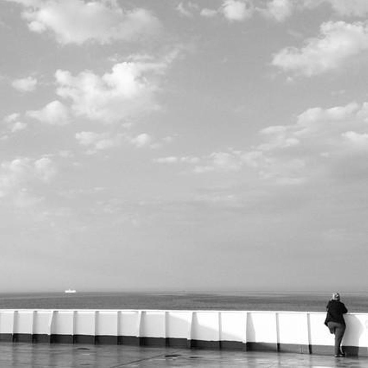 Looking at the sea.