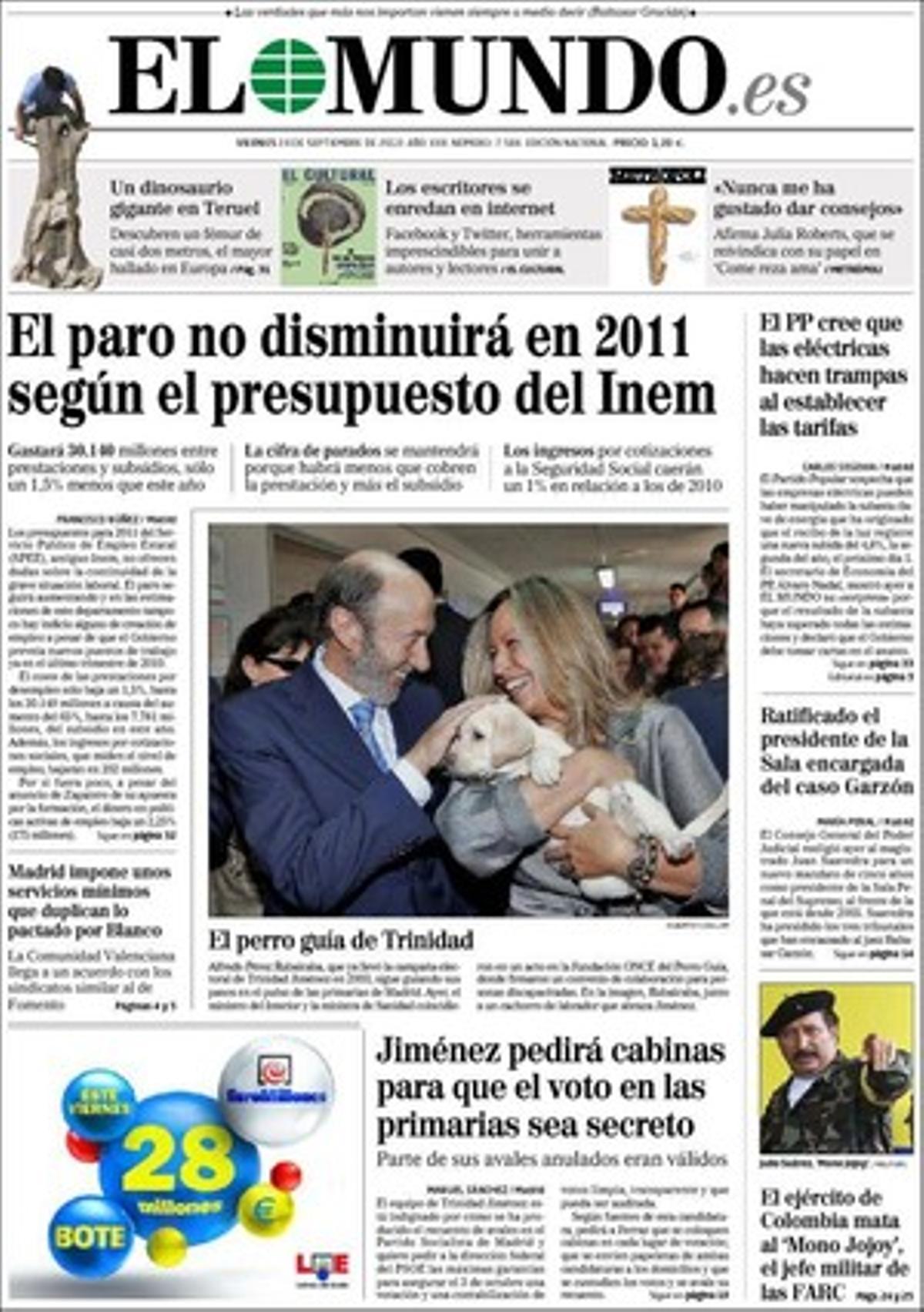 ’El Mundo’ destaca a dins que la fiscalia demana 41 anys per a quatre islamistes per ajudar els fugits de l’11-M, que l’Ajuntament d’Ascó vol explorar l’atractiu turístic nuclear amb el magatzem temporal de residus atòmics i que el PP demana investigar si hi ha trampa en el rebut de la llum via el que qualifica el pervers sistema per fixar el preu de l’electricitat.