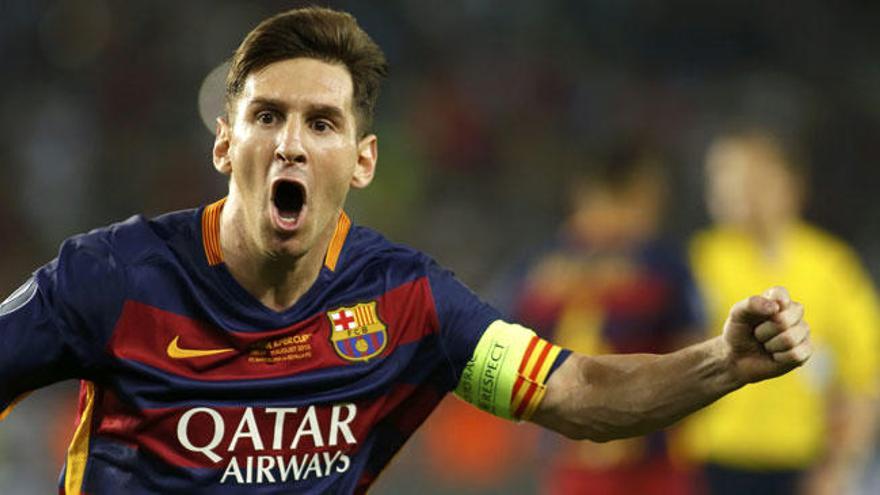 Leo Messi celebra un gol.