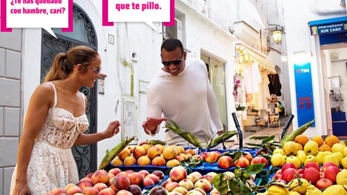 Jeniffer López y Álex Rodríguez en su versión más italiana por las calles de Capri