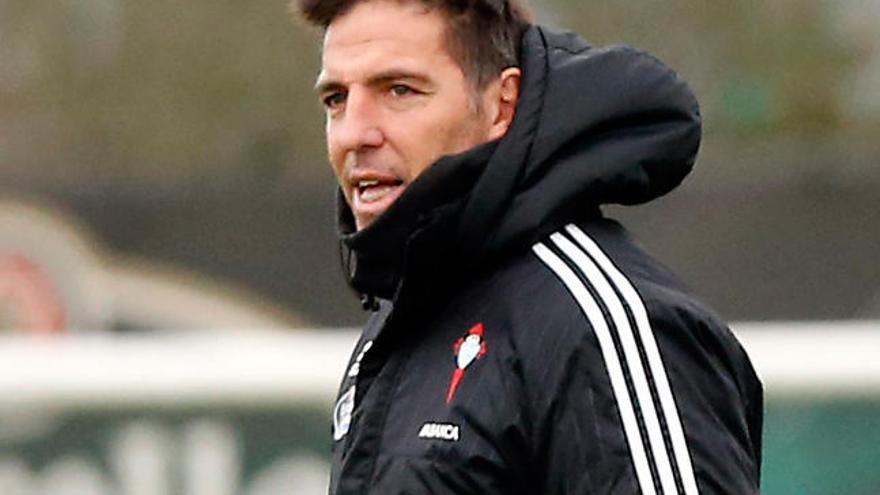 Berizzo, en un entrenamiento en A Madroa. // Marta G. Brea