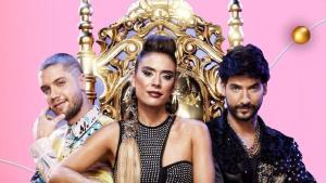 Los tres protagonistas principales de la serie colombiana La Reina del Flow